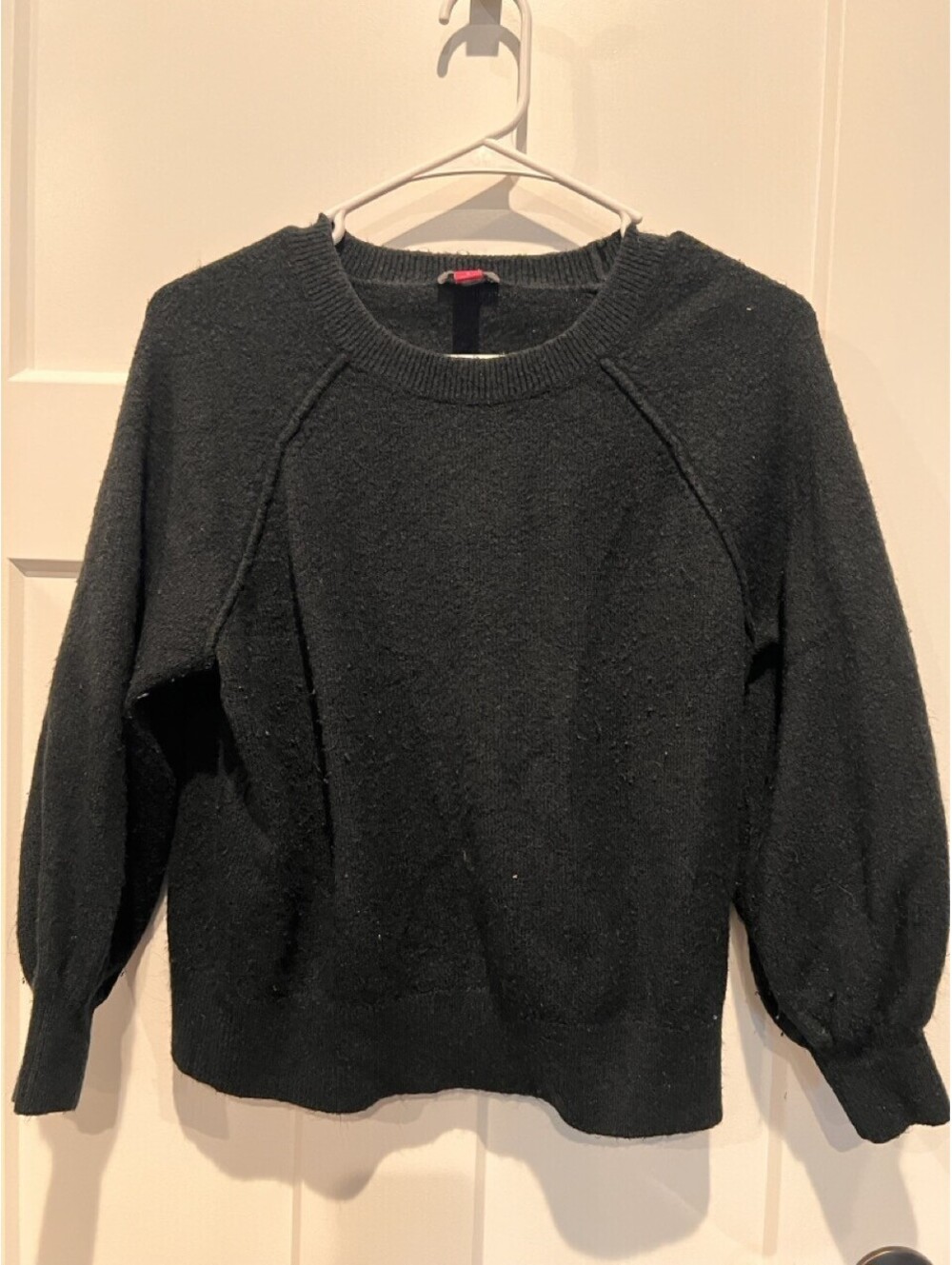 Vince Camuto Womens S Black Crewneck Knit Sweater Pullover Classic